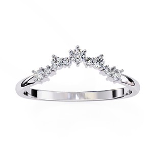 แหวนเพชรทรงกลมแบบเรียงซ้อนสำหรับผู้หญิง ทองคำแท้ 14k เหมาะสำหรับเป็นของขวัญในโอกาสหมั้น วันครบรอบแต่งงาน - Product Image 6