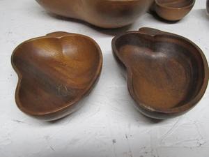 Juego de 7 Tazones para Ensalada de Madera de Monkey Pod, Hechos a Mano, Estilo Rústico, para Cocina, Vajilla, Suministro Global - Product Image 5