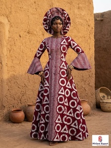 Tela de Vellón Coral Orgánica Africana Premium, Estilo Kumasi, Ligera, para Ropa de Niños, Industria Textil - Product Image 2