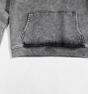 Custom Acid Washed Premium Quality Oversized 100% Cotton Zippers Pullover Sweatshirt Terry Thickened Plain Oversized Mens Hoodie - Product Image 4