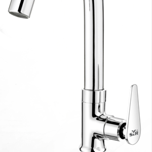 ก๊อกน้ำอ่างล้างจานแบบคอหงส์ ผลิตจากโลหะผสมสังกะสี ชุบโครเมียม แบบยืดหยุ่น ใช้กับน้ำเย็น หัวก๊อกยาว หมุนได้ ใช้สำหรับอ่างล้างจานทั่วไป - Product Image 1