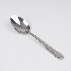 Modern Stainless Steel Spoon High Mirror Polish Rust Resistant Hammered Handle <b>Flatware</b> Set - Product Image 3
