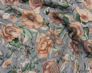 Tela de Algodón Cambray con Estampado de Acuarela Muted Meadow, Tonos Rosa y Malva, Pétalos Pintados, Algodón Suave de Primera Calidad - Product Image 5