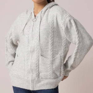 Sweat-shirt oversize à épaules tombantes 100 % coton respirant anti-boulochage séchage rapide uni avec logo sur le devant - Product Image 5