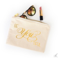 Vente en gros de mini trousse de toilette en toile avec logo personnalisé de marque privée trousse de maquillage en coton et lin pour le voyage avec fermeture éclair