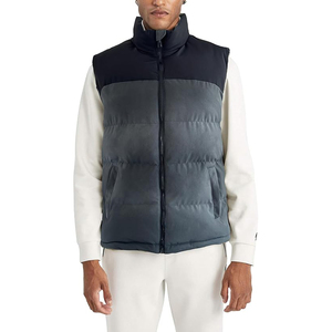 Chaleco Acolchado para Hombre, Cuello Alto, Térmico, Ecológico, Sin Mangas, para Invierno, Azul Marino, Negro, Gris - Product Image 1