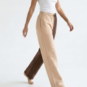 Best Selling Ladies <b>Jogger</b> Two Tone Wide Leg Sweatpants Color Block Solid Color Cotton <b>Fleece</b> <b>Joggers</b> For Women - Product Image 6