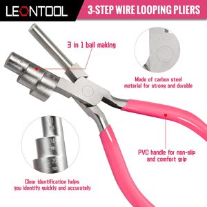 Pince à boucler et à former des boucles 3-en-1 en acier inoxydable à 3 étapes pour la fabrication de bijoux, outil de perlage artisanal DIY - Product Image 2