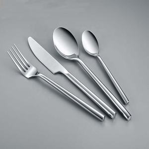 Ensemble de cuillères et fourchettes en acier inoxydable, en vrac, or, argent, cuillère, baguettes, boucle, poignée ronde, argenterie - Product Image 3