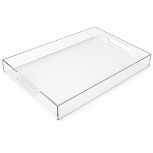 Crystal Acrylic Display Serving Storage Tray For Tea Coffee Breakfast Chic <b>Clear</b> Lucite Tray For Home decor & Coffee <b>Table</b> Decor - Product Image 4