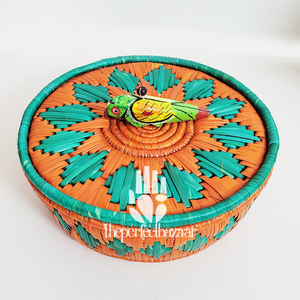 Hermosa Cesta de Almacenamiento de Hierba Moonj Natural para el Hogar, Mini Cesta con Tapa y Ecológica - Product Image 2