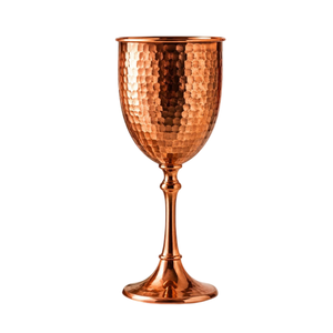 Flûte à champagne artisanale en cuivre avec finition martelée, longue tige, style vintage, pour les occasions festives - Product Image 2