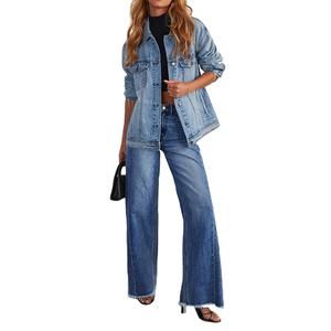 Ensemble denim pour femmes de haute qualité prix de gros meilleur Design Denim ensemble 2 pièces taille personnalisée et personnalisation des couleurs 2026 - Product Image 1