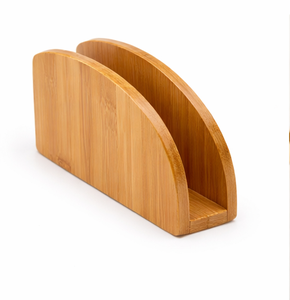 Porta Servilletas de Bambú Natural Ecológico, Moderno Soporte Vertical de Madera para Papel Higiénico y Organizador de Cartas para el Hogar, Cocina y Mesa - Product Image 1