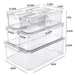 Fridge <b>Container</b> Storage Set <b>Clear</b> Plastic Refrigerator Organizer Boxes Stackable Storage <b>Containers</b> for Kitchen Fridge - Product Image 4