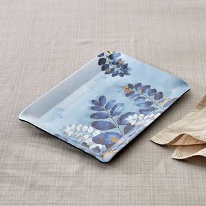 Modern Rectangular Metal Handicraft <b>Decorative</b> Serving Tray with Leaf Pattern for Wedding & Birthday Events Home Hotel Cafe Use - Product Image 4
