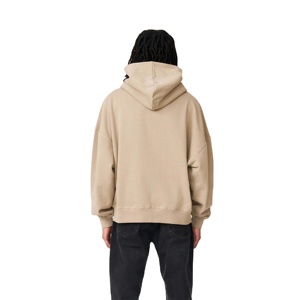 Sweats à capuche pour homme personnalisés, lourds, à fermeture éclair intégrale, surdimensionnés, épaules tombantes, 100% coton, chauds, durables, pour l'hiver, superposition, teinture unie - Product Image 2