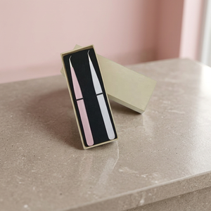 Customized Branding Stainless Steel Precision Eyelash Tweezers Smooth Tip <b>Box</b> Packaging Made Pakistan Private Label Beauty Model - Product Image 3