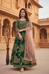 Robe de soirée longue élégante pour femmes, style Anarkali, robe de mariage indienne et pakistanaise, robe à manches longues. - Product Image 2