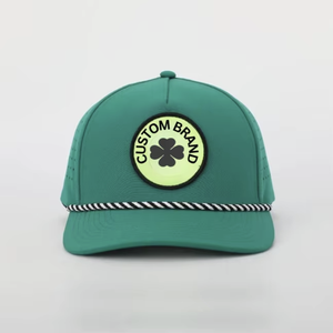 Casquettes de baseball 5 panneaux perforées avec broderie personnalisée, logo, chapeau de golf avec cordon pour homme et femme, fabrication vietnamienne - Product Image 1