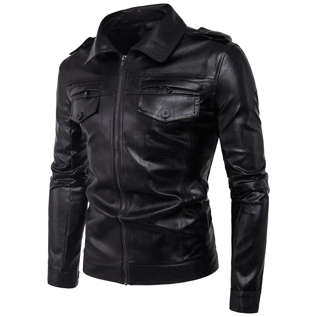 Slim Fit Fashion New Design Leather Motorbike Jacket With Custom Design For Sale