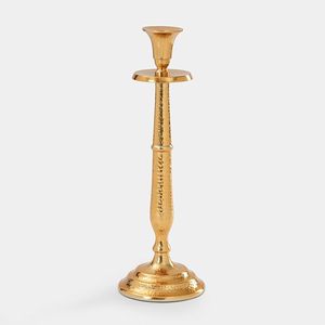 Gold Tall Hammered <b>Candle</b> Holder <b>Large</b> Metal Pillar <b>Candle</b> Stand Decorative Table Centerpiece for Home Decor - Product Image 3