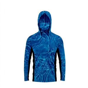 Sweat à capuche de pêche unisexe avec logo personnalisé, protection solaire UPF50, séchage rapide, respirant, imperméable, en Spandex/Polyester, motif camouflage, taille plus - Product Image 4