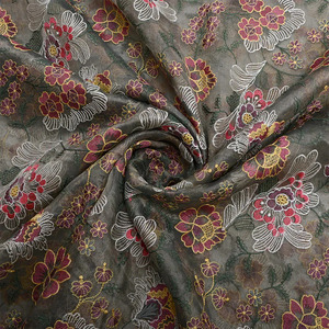 Tela de encaje floral de malla de georgette de calidad exportación con bordado maltado premium para vestidos de novia y prendas de ocasión. - Product Image 3