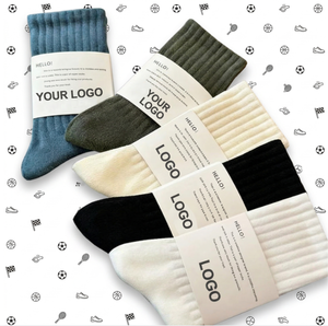 Custom Logo Crew <b>Socks</b> Women Cotton Breathable Anti Slip <b>Grip</b> <b>Socks</b> OEM ODM Factory Wholesale - Product Image 1