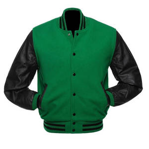Chaqueta Varsity de Lana Personalizada para Hombre, con Mangas de Cuero PU, Bordado Chenille Vintage, Chaqueta Bomber de Mezclilla, Chaqueta Letterman de Béisbol - Product Image 6