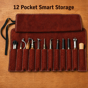 Excellent Leather Craft <b>Tool</b> <b>Roll</b> 12 Pocket Storage Organizer Durable <b>Tool</b> Holder, Portable Kit | India 2026 Premium Export Set - Product Image 2