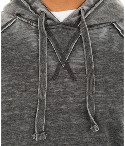 Sweat à capuche délavé à l'acide pour homme – Sweat-shirt à capuche oversize en molleton de coton épais avec capuche réglable, poche avant et ourlet côtelé - Product Image 6