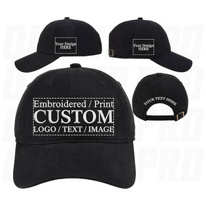 Soft Custom Washed Cotton <b>Hat</b> Embroidered Printed Logo Text <b>Cap</b> High Quality Non Deformable Sports Outdoor Baseball <b>Cap</b> OEM ODM - Product Image 1