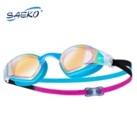 Lunettes de natation SAEKO anti-buée avec protection UV, système Ultra-fit, verres miroir certifiés CE, pour adultes et adolescents, design breveté