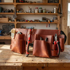 Cinturón de herramientas de carpintero de alta calidad y resistencia con múltiples bolsillos, cinturón de herramientas de cuero para uso profesional a bajo precio. - Product Image 5