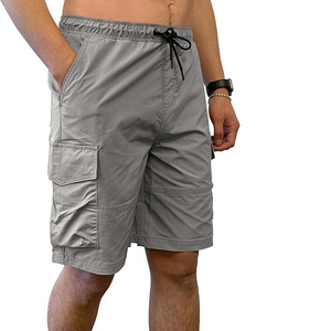 Pantalones Cortos de Hombre con Logotipo Personalizado, Estilo 2026, Bolsillos Laterales, Holgados, de Color Liso, con Cordón Ajustable, de Algodón - Product Image 1