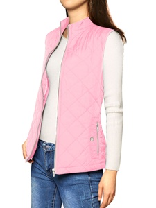 <b>Women's</b> <b>Waistcoat</b> Fashion Clothing Custom Stand Collar Lightweight Gilet Quilted Zip Vest with Pockets - Product Image 2