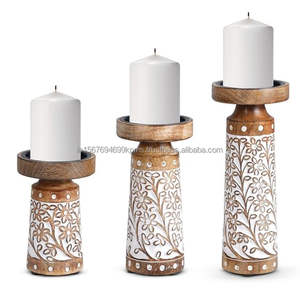 Juego de pilares de portavelas nórdicos de estilo minimalista de tres Navidad de manifestación con candelabros decorativos de adorno moderno - Product Image 1