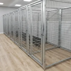 Jaula para Perros de Acero Inoxidable, Rectangular, con Marco Galvanizado Industrial, Resistente a la Oxidación, Valla para Mascotas, Rejilla, Puertas - Product Image 2