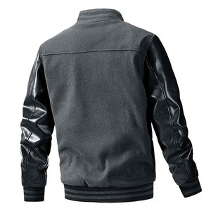 Veste universitaire noire et blanche pour femmes, avec lettre A brodée sur le devant, manches longues, boutonnée, style universitaire, pour l'automne - Product Image 5