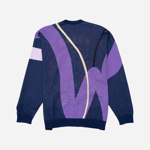 Cardigan tricoté à motif géométrique pour homme, 100 % acrylique, manches longues, col en V, logo au dos - Product Image 1