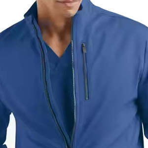 Chaqueta Médica Azul con Cierre para Hombre, Uniforme de Hospital, Blusa Médica de Poliéster Tejido para Uso Médico - Product Image 3