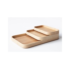 Natural mango wood serving <b>tray</b> rectangular with handles for serving <b>snacks</b> drinks tea coffee kitchen dining use - Product Image 1
