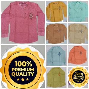 Colección de Kurta Corta de Manga Larga para Hombre, de Algodón y Yute de Alta Calidad con Diseño Butta Bordado en un Lado, Compra en Línea en India - Product Image 5