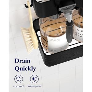 Lot de 2 étagères de douche adhésives en métal antirouille, sans perçage, organisateur de salle de bain, noir, grand format - Product Image 5