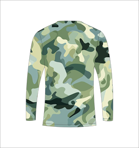 T-shirt de sport respirant à manches longues camouflage vert pour l'entraînement et la performance athlétique - Product Image 3