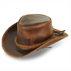 Sombrero de Vaquero de Cuero Vacuno Estilo Occidental, Nuevo, Transpirable, Informal, para Exteriores, Fabricación Profesional - Product Image 1