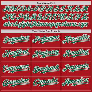 Camiseta de Béisbol Personalizada Roja y Verde con Nombre del Equipo y Número, Impresión Sublimada, Manga Corta, Cierre de Botones, Prenda Unisex para Adultos - Product Image 4