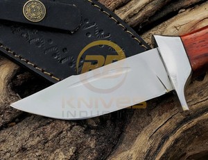 Couteau de chasse à lame fixe en acier carbone de qualité supérieure, manche en bois, couteau tactique de survie pour le camping en plein air - Product Image 3