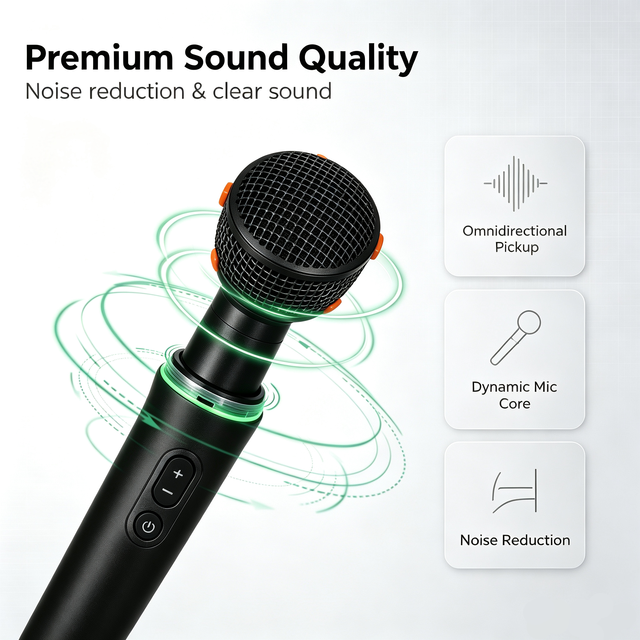 Portable Omnidirectional 2.4G Wireless Microphone with Type-C Charging Volume Control and Green LED Light